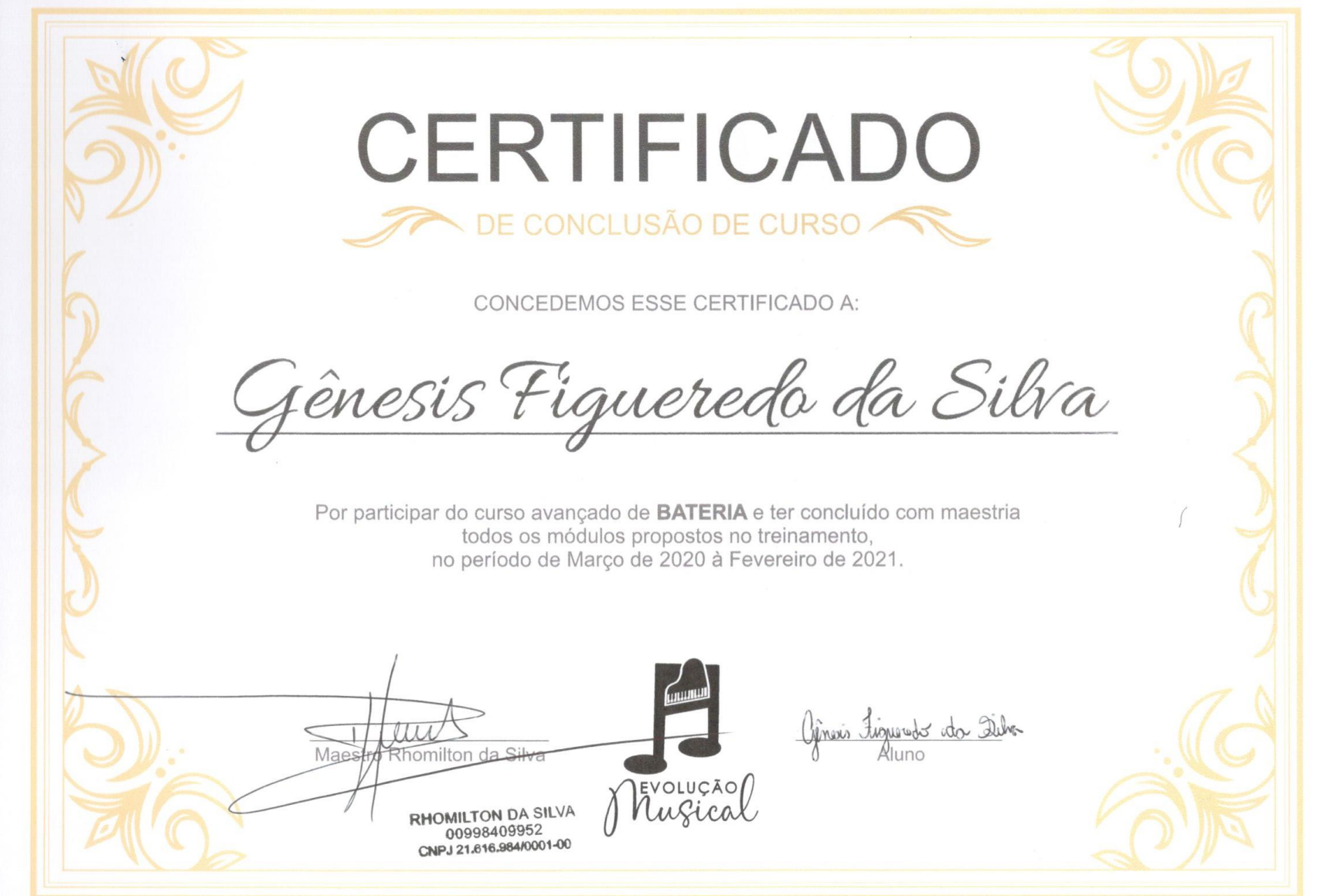 Certificado Bateria